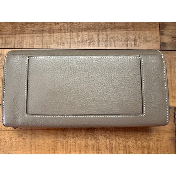 CELINE Paris Wallet Women's Gray Yellow Leather Continental Bicolor With COA - Picture 8 of 11